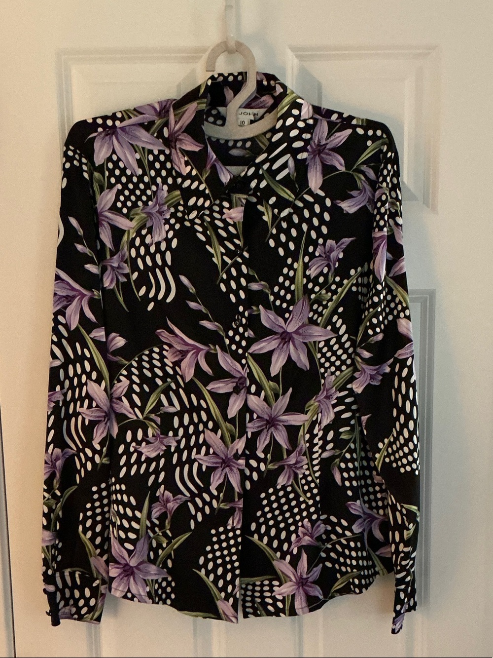 St. John polka dot & floral print